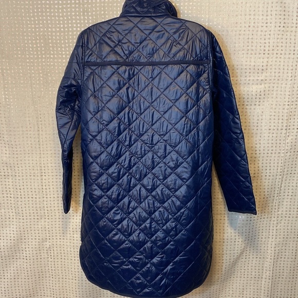 LOFT Navy Blue Lightweight Quilted Parka Jacket - Picture 9 of 11